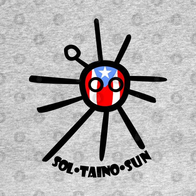 Puerto Rico Taino Sun Boricua Flag Text by bydarling